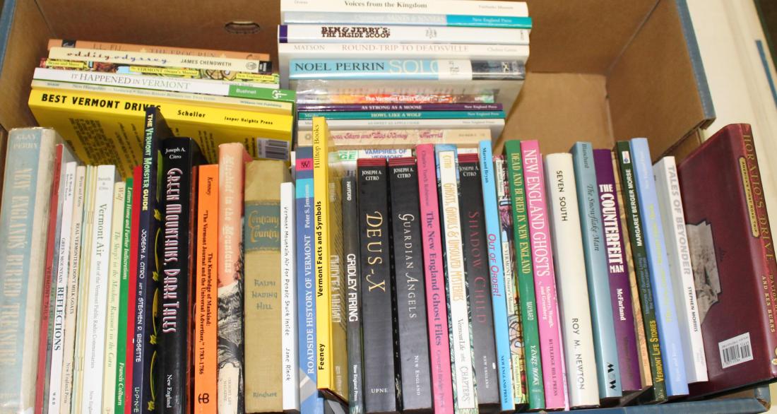 Lot of VT topics on Humor etc: Lot of Books on Vermont humor and off center topics including Bill Mares and Joseph Citro. About 30 pieces