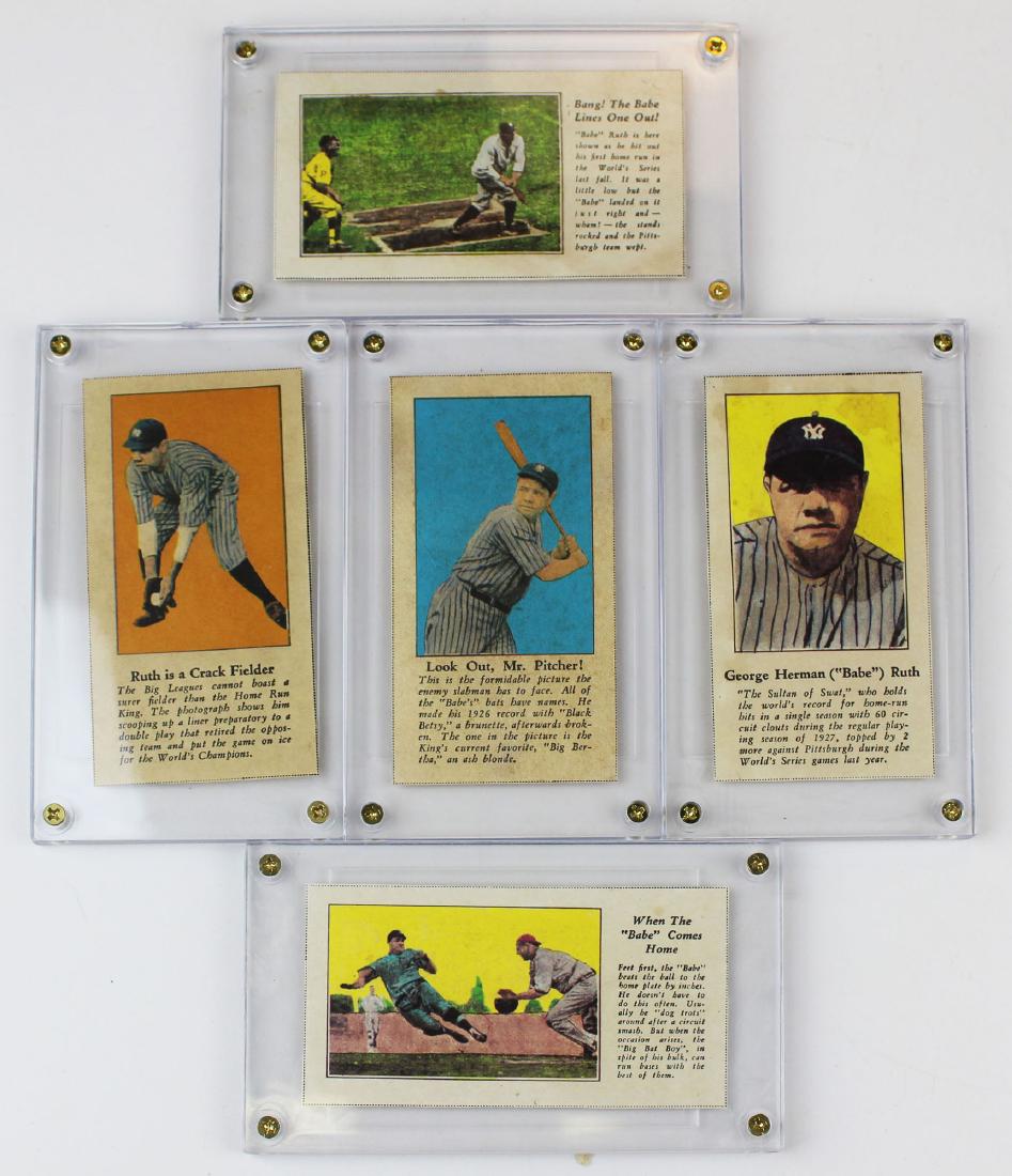 Group of 5 Babe Ruth Fro-joy 1927 Baseball cards (1 of 2)