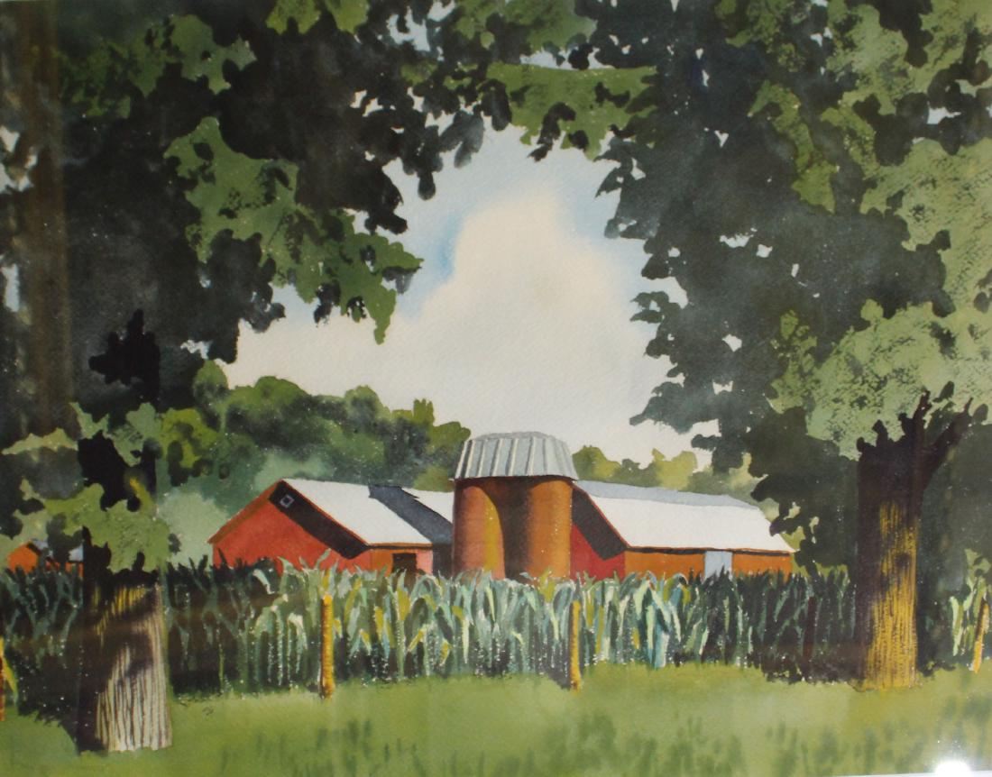 Walton Blodgett (VT 1900-1963) Red Barn with corn (1 of 1)