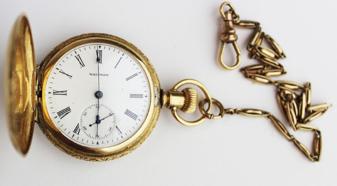 14k yg Waltham pocket watch (1 of 8)