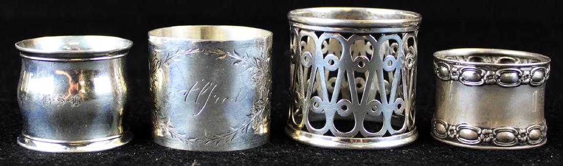 collection of 12 sterling silver napkin rings (1 of 3)