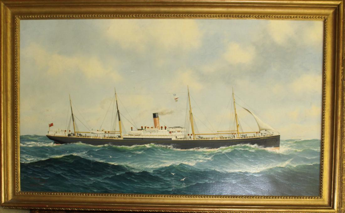 John Henry Mohrmann (AM 1857-1916): John Henry Mohrmann (American 1857-1916) The American - oil on canvas signed lower left 24 x 40"