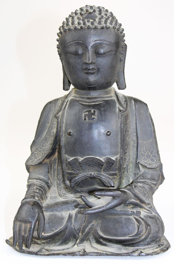 early 19th c Japanese cast bronze Buddha (1 of 5)