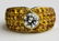 Diamond & yellow sapphire gold men's ring.