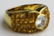 Diamond & yellow sapphire gold men's ring. - 2