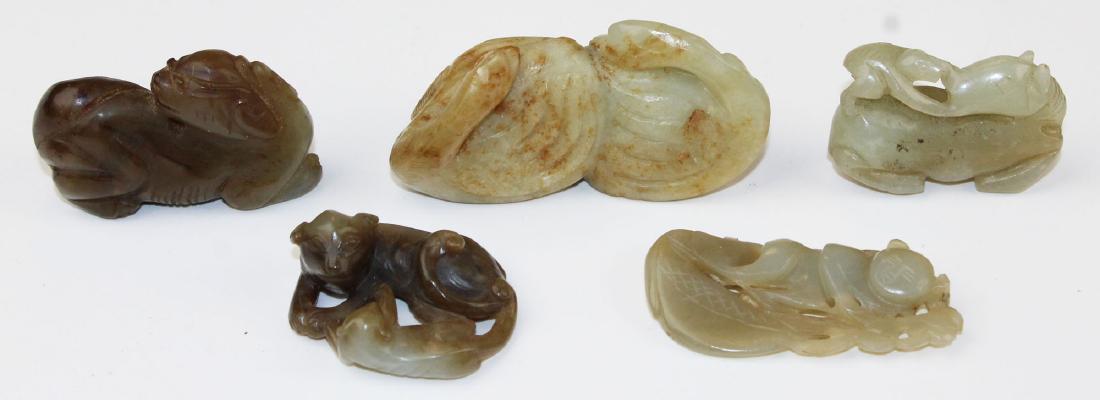 five hand carved jade miniatures (1 of 2)