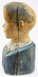 early 20th c folk art wooden bust of boy - 5
