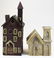 early 20th c folk art church and house