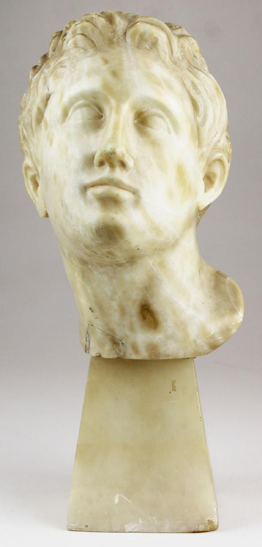 late 19th c marble bust of a young man (1 of 9)