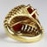 Red coral & yellow gold ring - 4