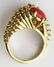 Red coral & yellow gold ring - 5