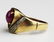 Pink star sapphire & diamond men's ring - 4