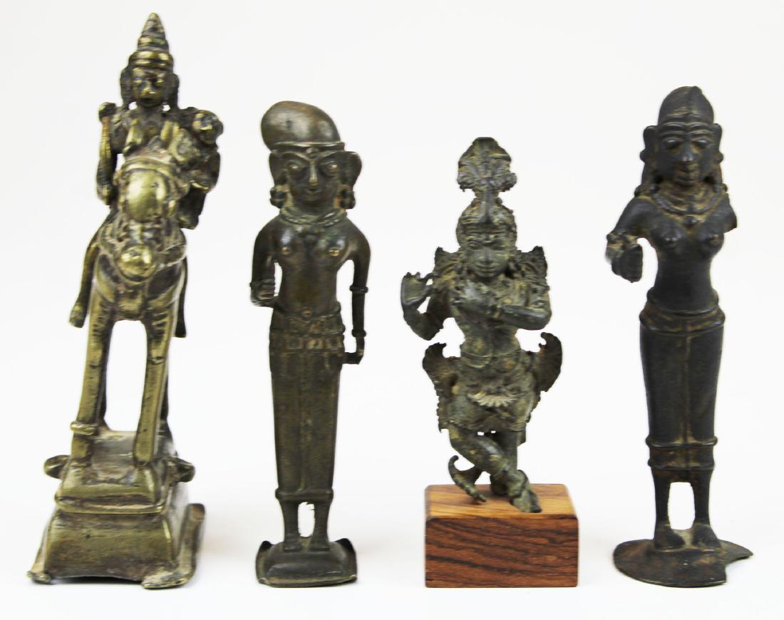 four 18th- 19th c Hindu bronze figures (1 of 5)