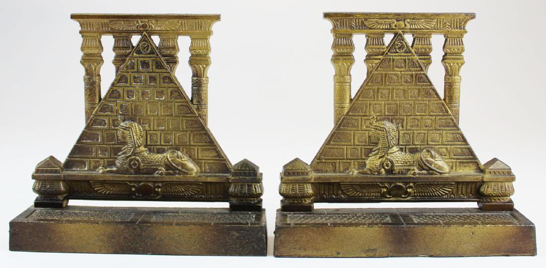early 20th c Egyptian Revival bookends (1 of 4)