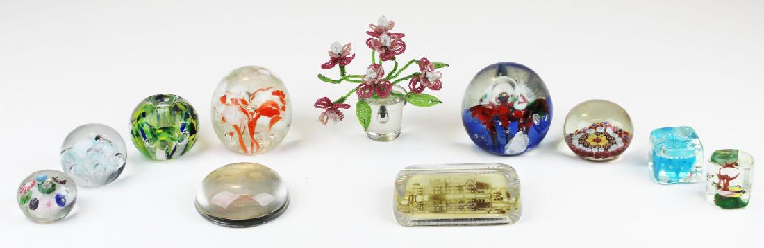 Collection of 11 art glass paperweights (1 of 6)