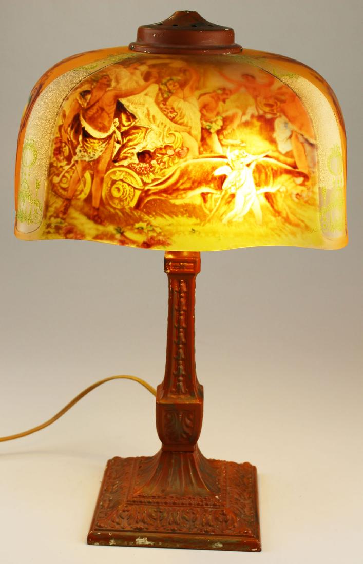 early 20th c puffy shade table lamp (1 of 10)
