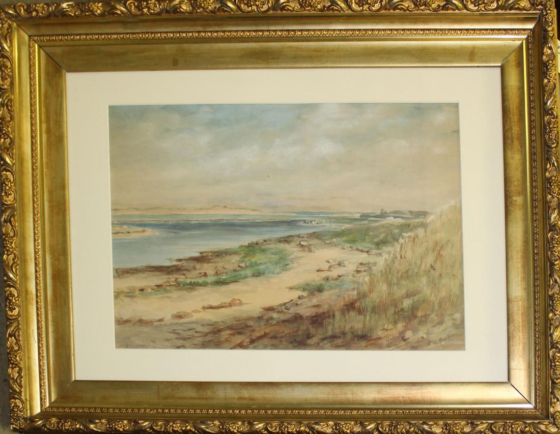 Ellen Marie Carpenter (MA 1830-1909) Seascape: Ellen Marie Carpenter (Massachussets 1830-1909) Seascape watercolor on paper signed lower right 13 x 19"