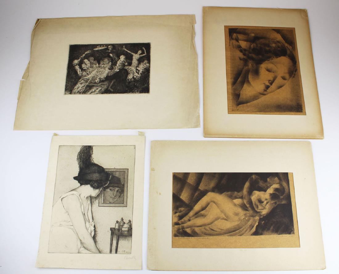 4 ca 1900 signed engravings (1 of 15)