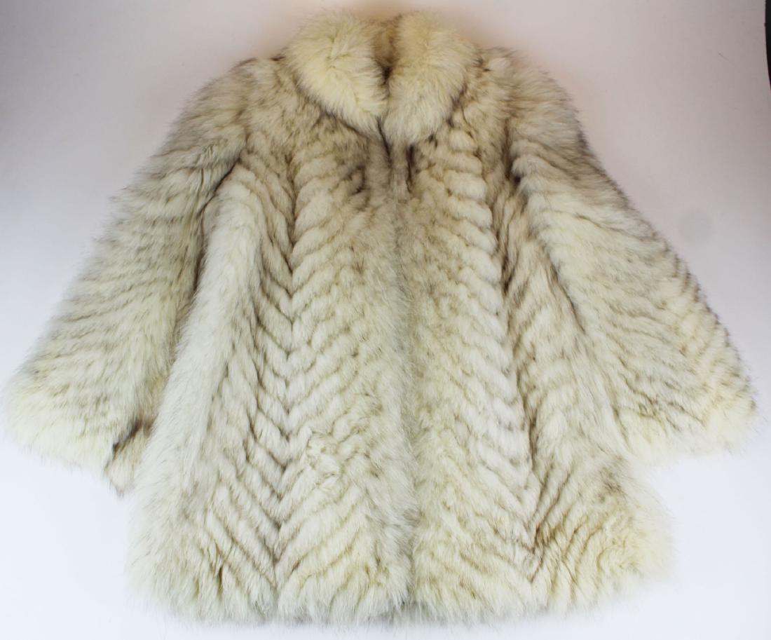 contemporary blue fox 3/4 length fur coat (1 of 8)