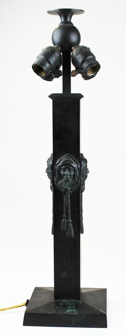 unsigned Arts & Crafts bronze lamp base (1 of 6)