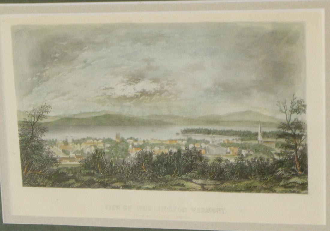 Colored etching View of Burlington Vermont (1 of 1)