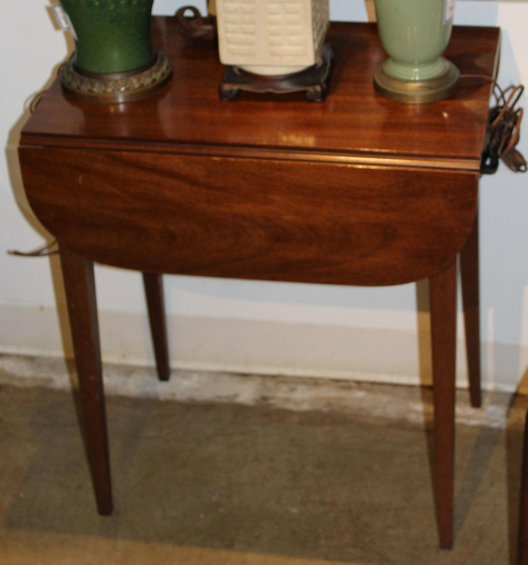 neat small mid 20th c mahogany drop leaf stand (1 of 1)