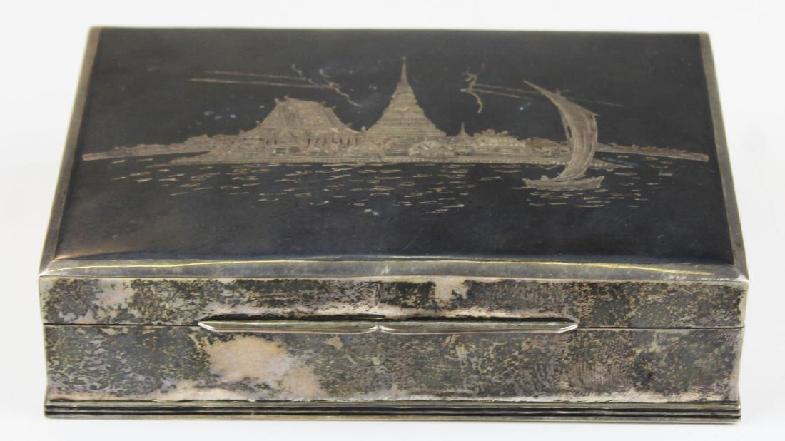Siam Asian sterling inlaid desk box (1 of 6)