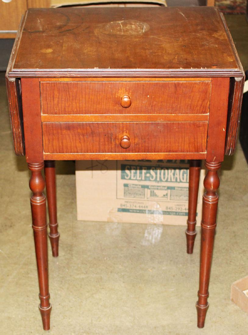 20th c walnut 2 drawer stand (1 of 1)