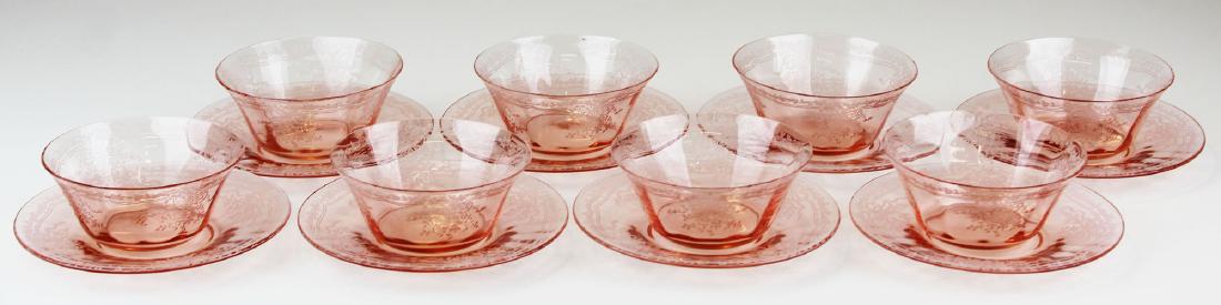 8 depression era glass finger bowls and plates (1 of 5)