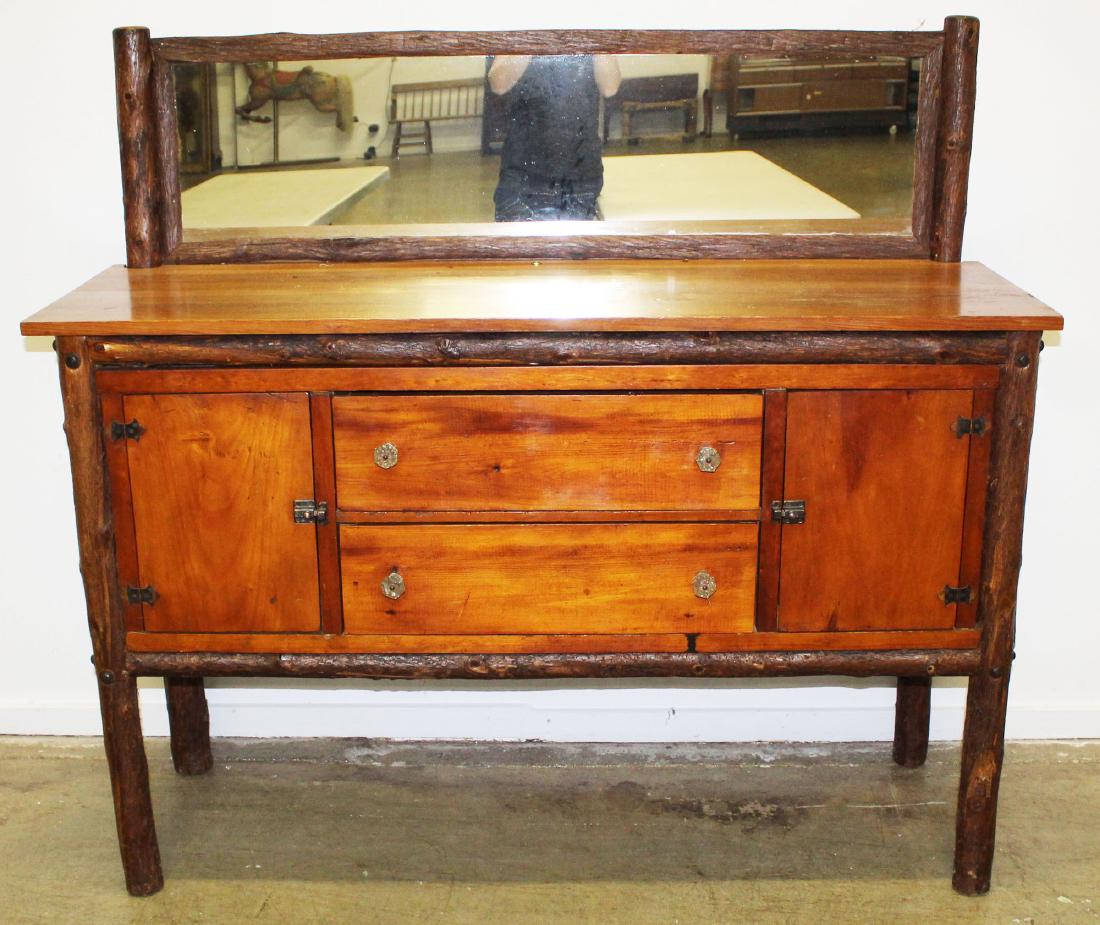 Rustic Sideboard from Deerland Lodge: Rustic sideboard from Deerland Lodge, Long Lake, NY. 4'9"w x 20"d x 4'4"h