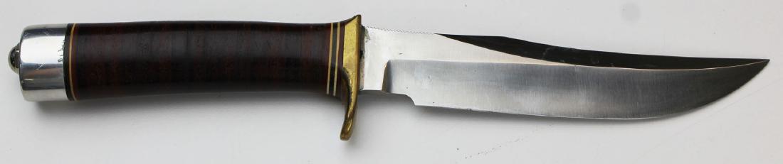 Randall Made Model 12 Little Bear Bowie: Randall Made Model 12 Little Bear Bowie- some patination to brass elements 6" blade 11" overall