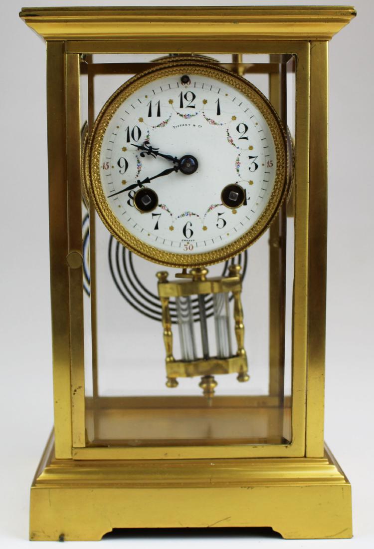 ca 1900 Tiffany & Co French gilt brass clock (1 of 9)
