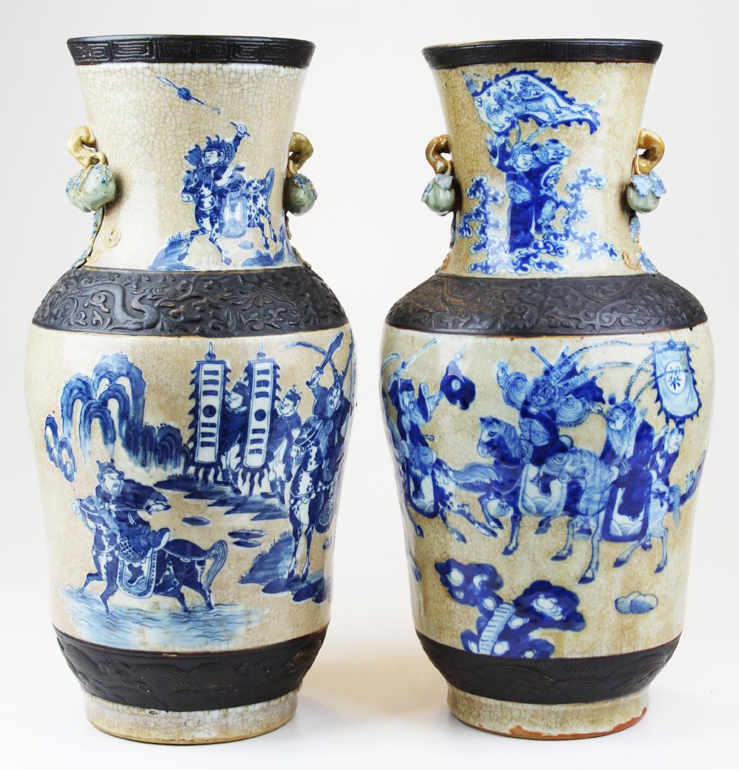 pr of early 20th c Chinese crackle glaze vases (1 of 18)