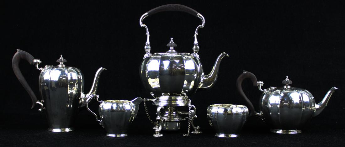 5 pc. 1921 Adie Bros. London sterling tea service (1 of 14)