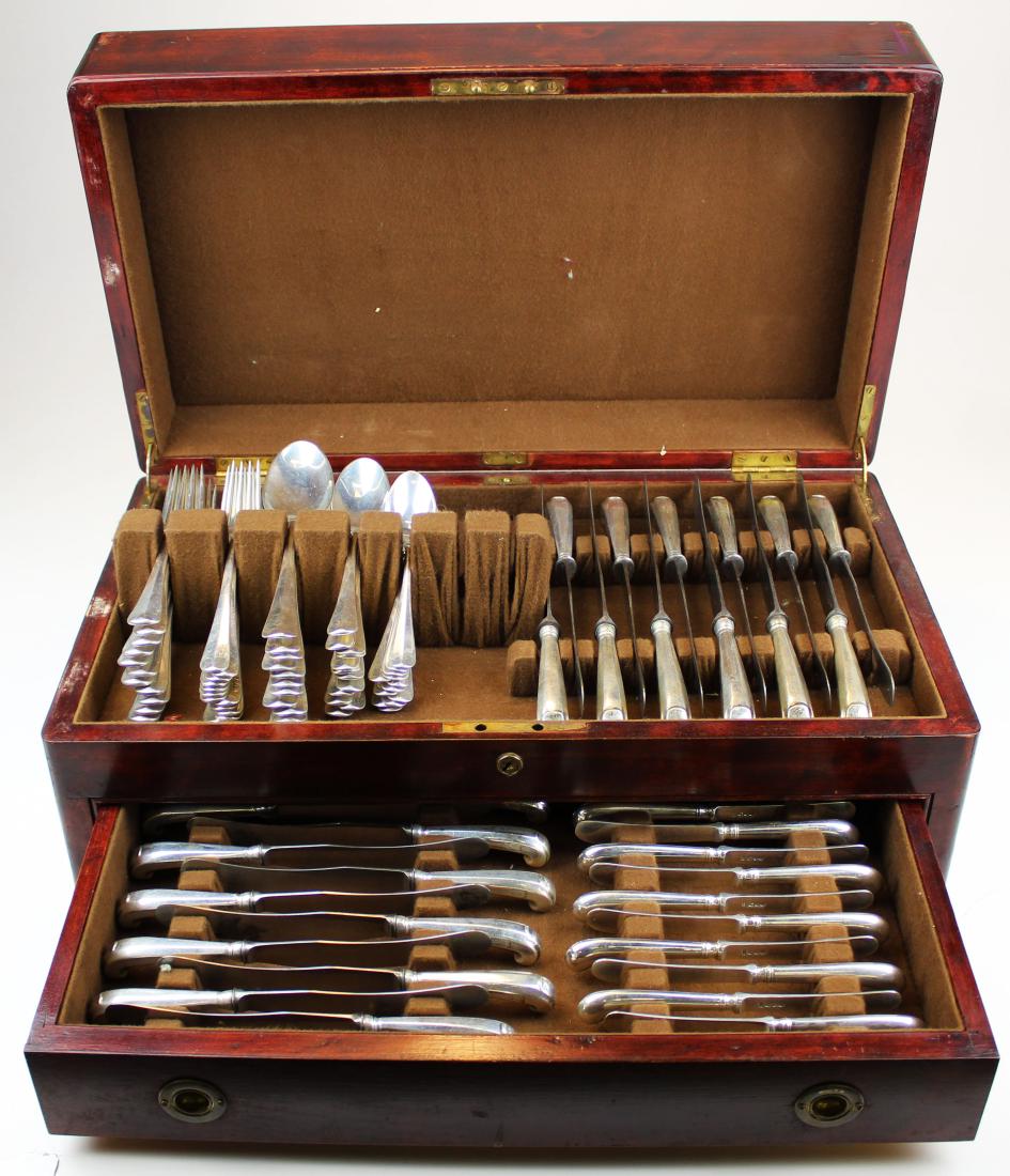 96 pc. assembled sterling flatware set in case (1 of 4)