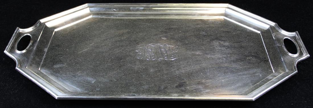 Durgin sterling silver handled serving tray (1 of 6)