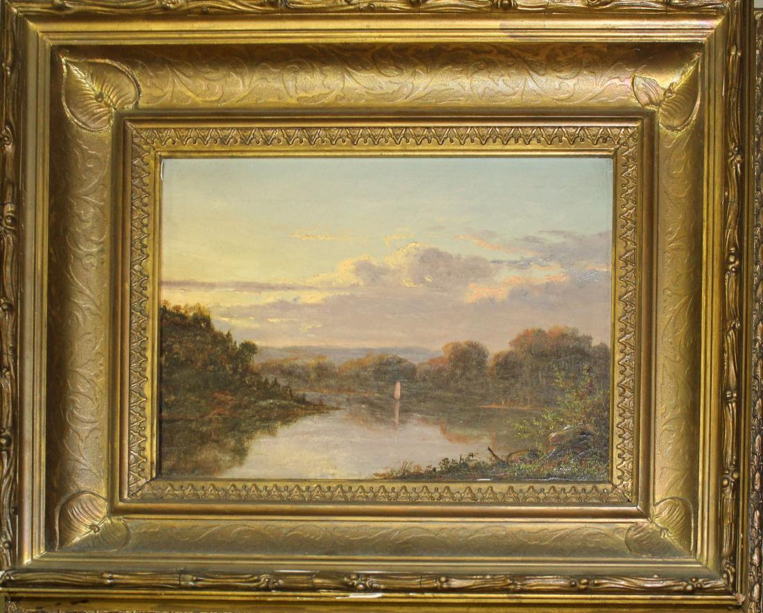 19th c Hudson River school oil on canvas: 19th c Hudson River school oil on canvas 7 x 10"