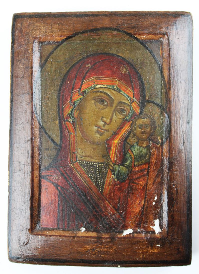 17th/ 18th  Russian icon on wood panel (1 of 3)