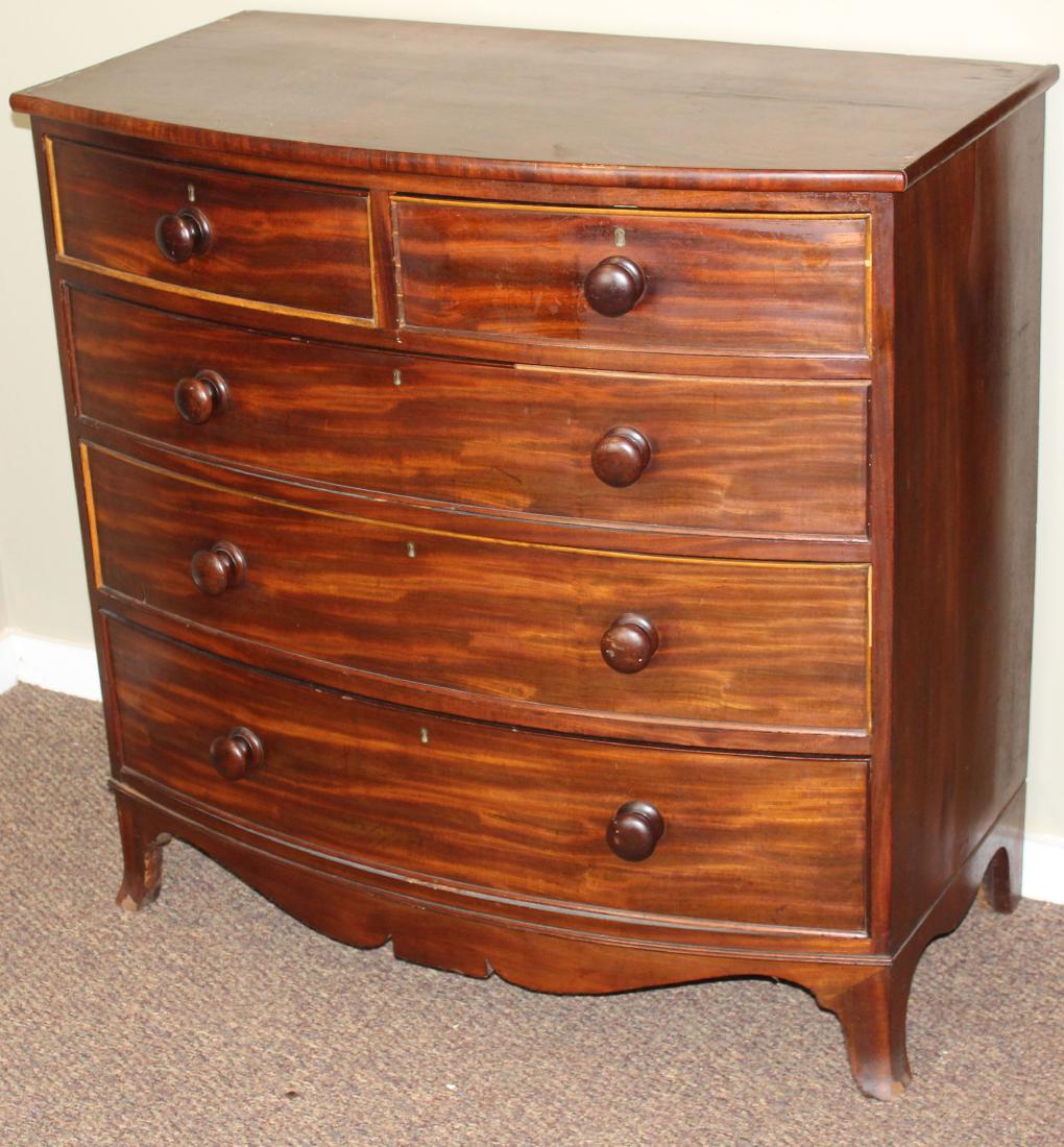 19th c Hepplewhite bow front chest (1 of 4)
