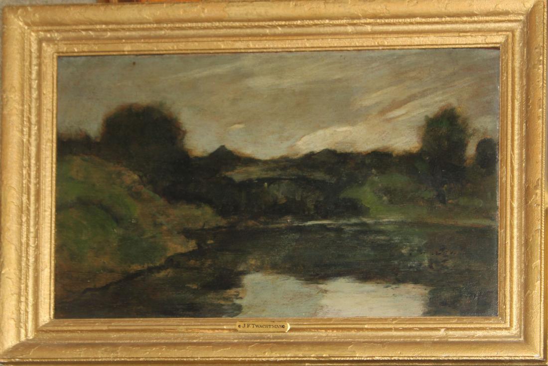 unsigned American School oil on board (1 of 2)