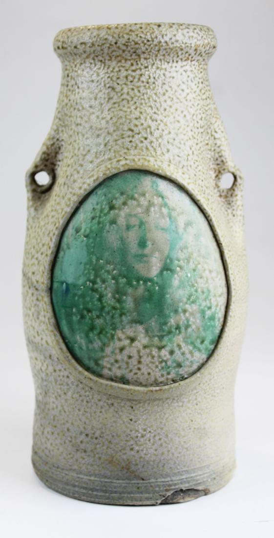 pre Monroe Saltworks pottery pitcher: pre Monroe Saltworks pottery pitcher signed Garfinkle (probably 1971-1972, when Ron Garfinkle was the resident potter at the Penland School of Crafts in Penland, NC. Ron founded Monroe Saltworks in 19