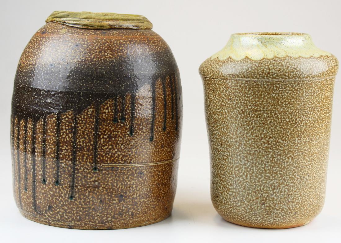 2 pre Monroe Saltworks pottery vases (1 of 6)