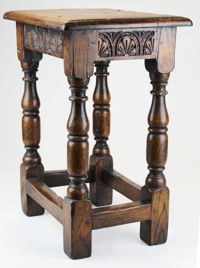 19th c Carved Oak Joint stool (1 of 4)