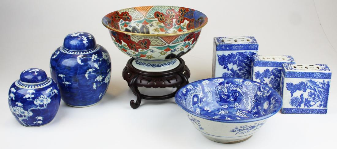 mid- late 20th c Chinese blue & white china (1 of 5)