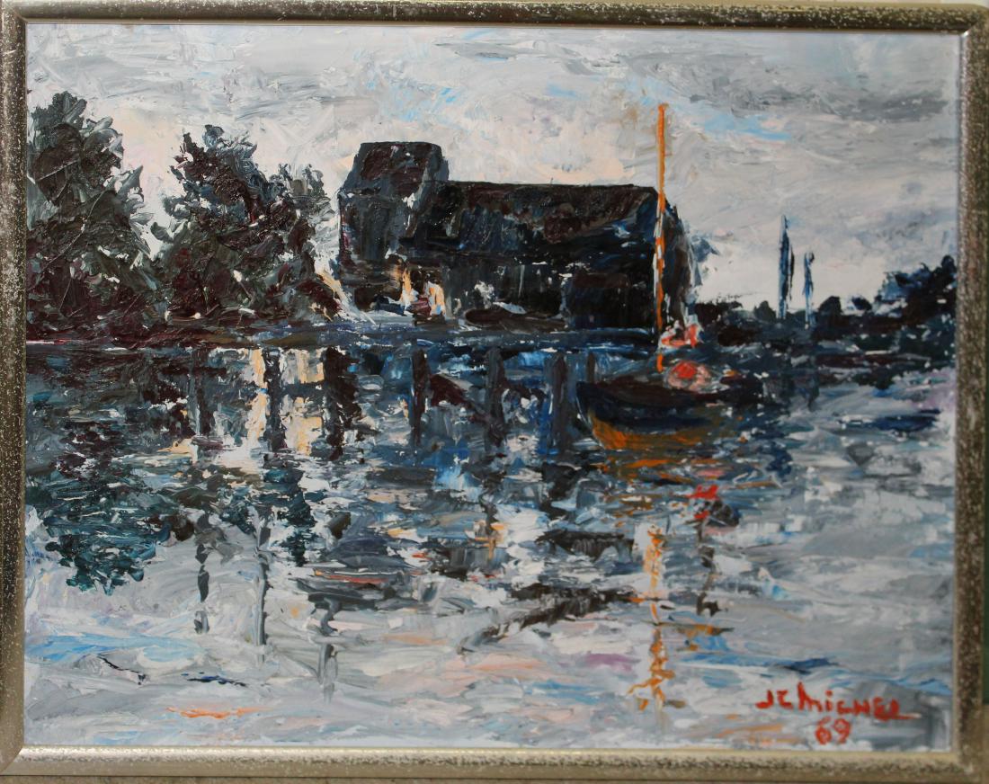 JC Michel (Fr 20th c) Nautical scene (1 of 3)