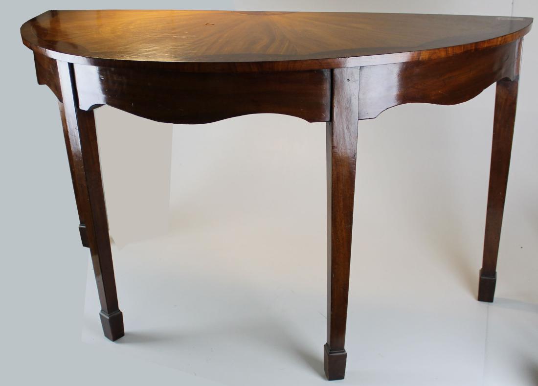 Pair of George III demilune tables (1 of 3)