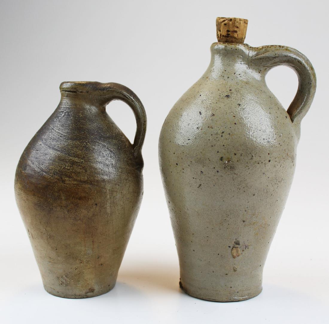two small salt glazed stoneware jugs (1 of 7)