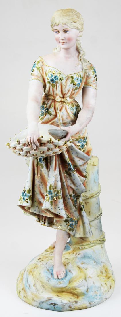lg. Rudolstadt bisque porcelain figure of maiden (1 of 13)