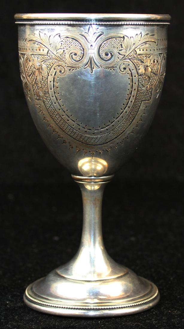 ca. 1850 Krider Co. Philadelphia sterling goblet (1 of 5)
