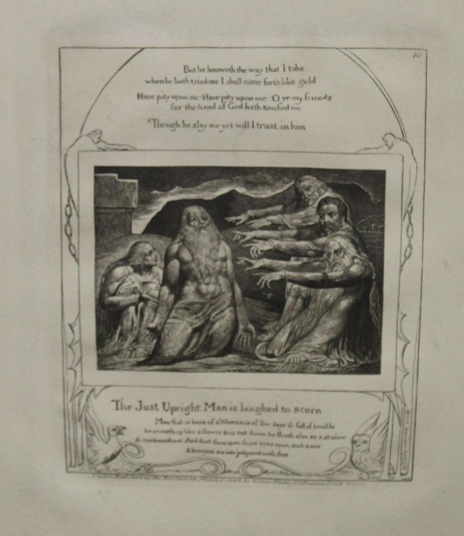William Blake (EN 1757-1827) Job: William Blake (English 1757-1827) Plate from book of Job " But he knoweth the way I take, when he hath tried me I shall come forth like gold" engraving published by artist 1825 London, plate 9 x 7" pa